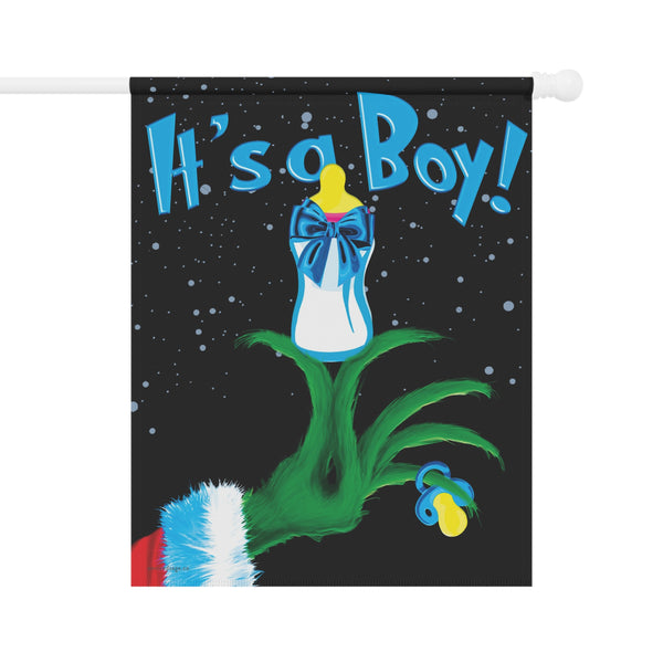 Christmas Baby Announcement Flag – Grinch Holiday Yard Decor | Durable