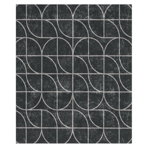 Black & Grey Art Deco Decorative Throw Blanket