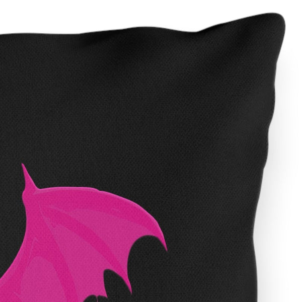 Black & Pink Bat Chic Indoor Outdoor Throw Pillow