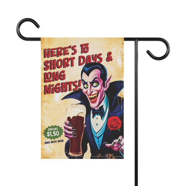 Drinking Dracula Vintage Retro Halloween Yard Flag