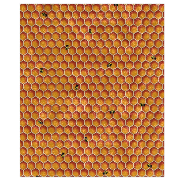 Honeycomb Bees Spring Decor Throw Blanket