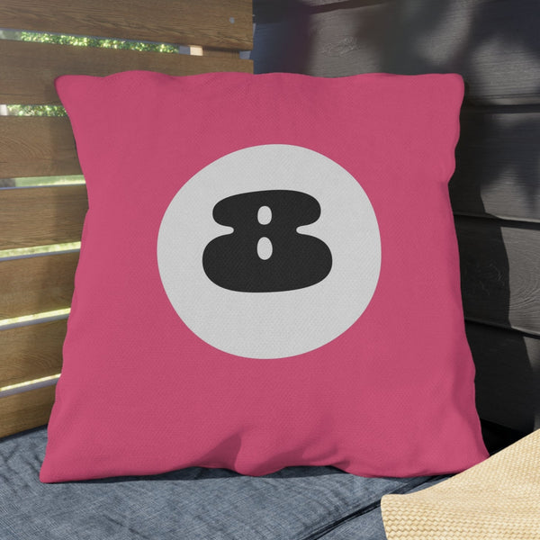 Pink 8 Ball Indoor Outdoor Throw Pillow
