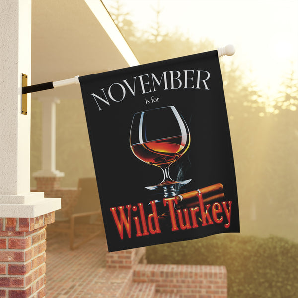 November Wild Turkey Thanksgiving Holiday Yard Flag
