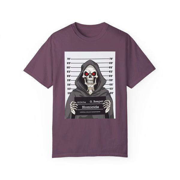 Comfort Colors® Grim Reaper Mug Shot Funny T-Shirt