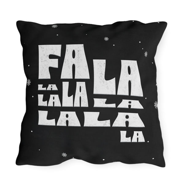 FaLaLaLaLa Indoor Outdoor Holiday Throw Pillow