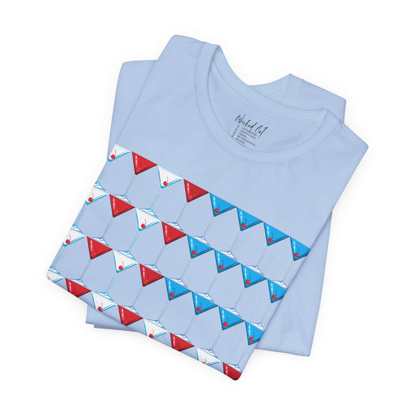 Martini American Flag Patriotic July 4th T-Shirt