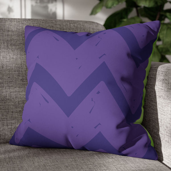 Vibrant Purple & Green Reversible Soft Accent Pillow Cover
