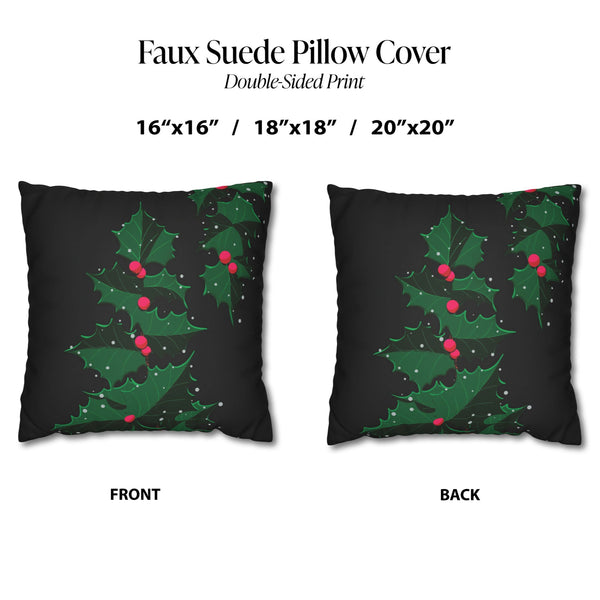 Christmas Ivy & Berry Pillow Cover Decorative Holiday Pillow