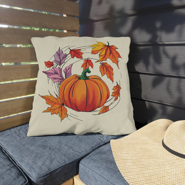 Pumpkin Leaves Indoor Outdoor Fall Throw Pillow