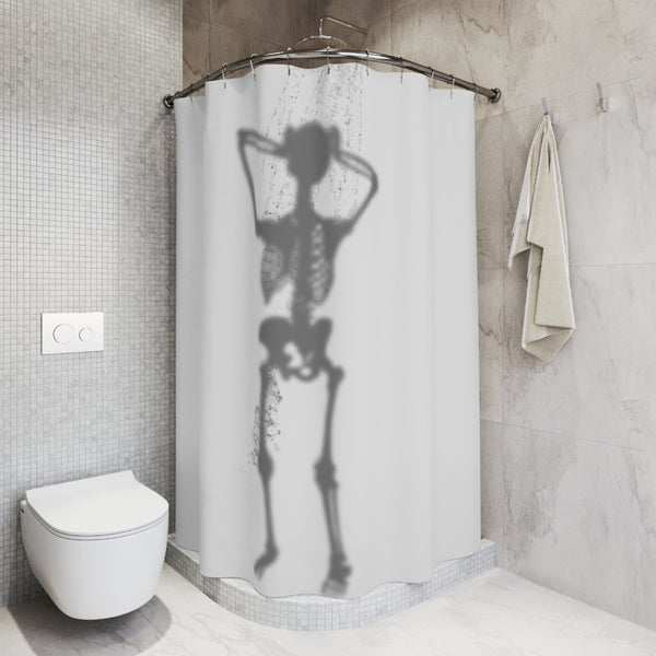 Showering Skeleton Funny Bath Shower Curtain