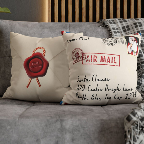 Cute Santa Mail Reversible Christmas Pillow Cover