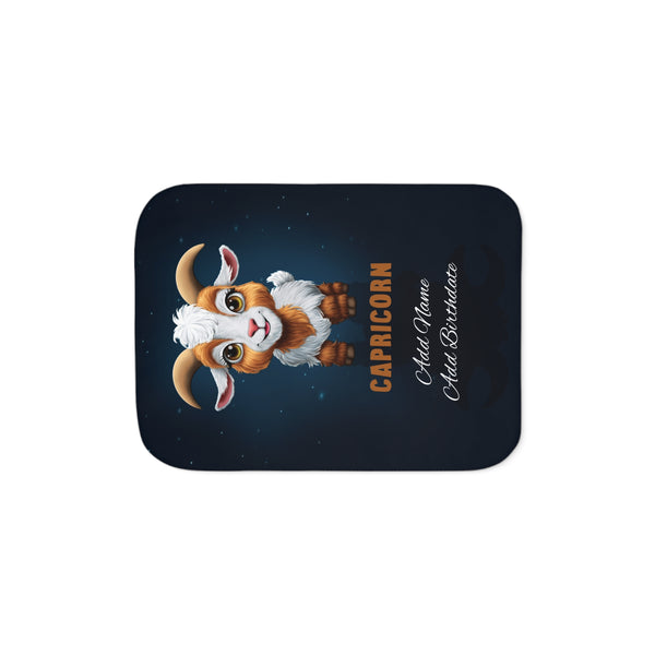 Personalized Capricorn Zodiac Sherpa Baby Blanket
