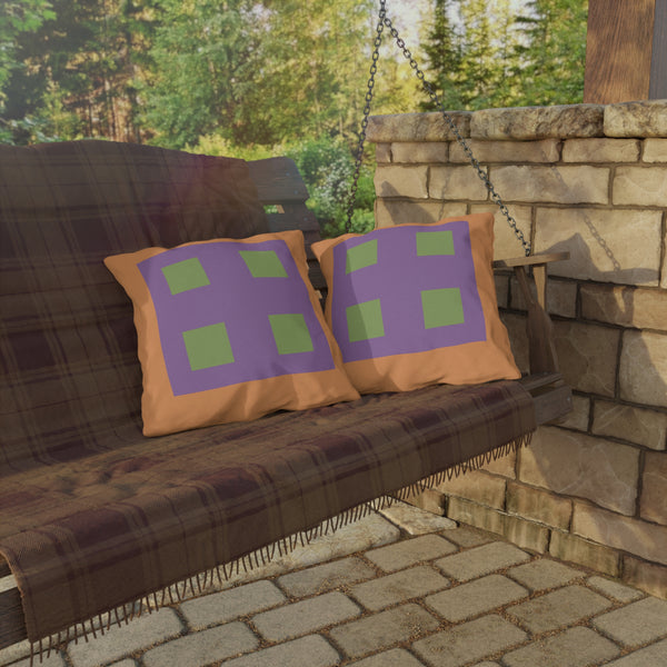 Pastel Orange Green Purple Indoor Outdoor Pillow