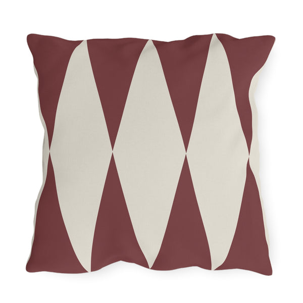 Red & White Diamonds Indoor Outdoor Throw Pillow