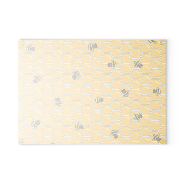 Bumble Bees Cooking Gifts Yellow Glass Cutting Board
