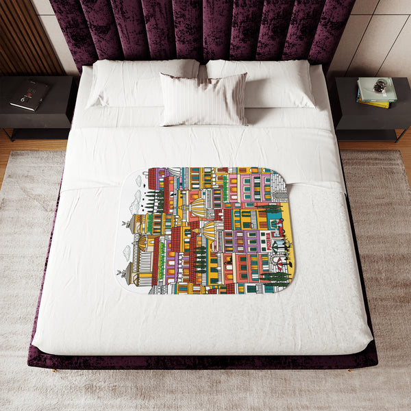 Whimsical Rome Italy Soft Sherpa Baby Blanket