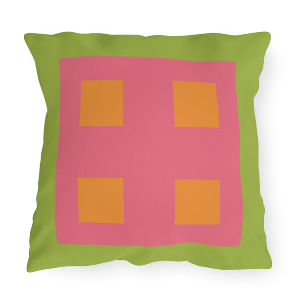 Pastel Green & Pink Indoor Outdoor Throw Pillow