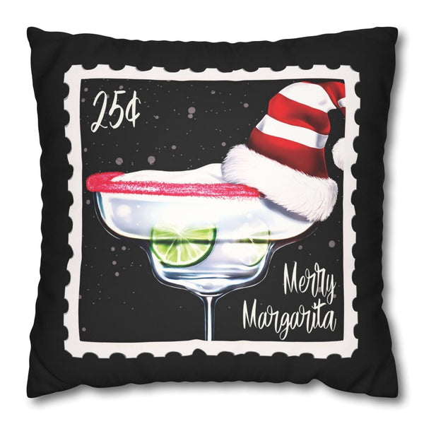 merry margarita faux suede christmas pillow cover