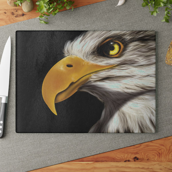 American Bald Eagle Kitchen Decor Glass Cutting Board