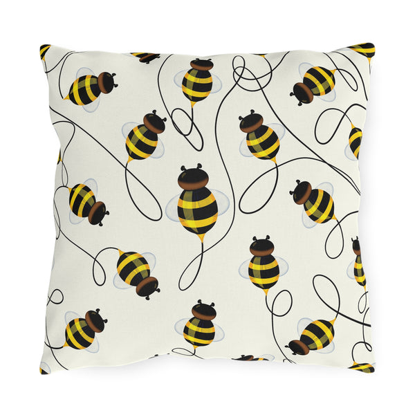 Buzzing Bees Indoor Outdoor Spring Accent Pillow