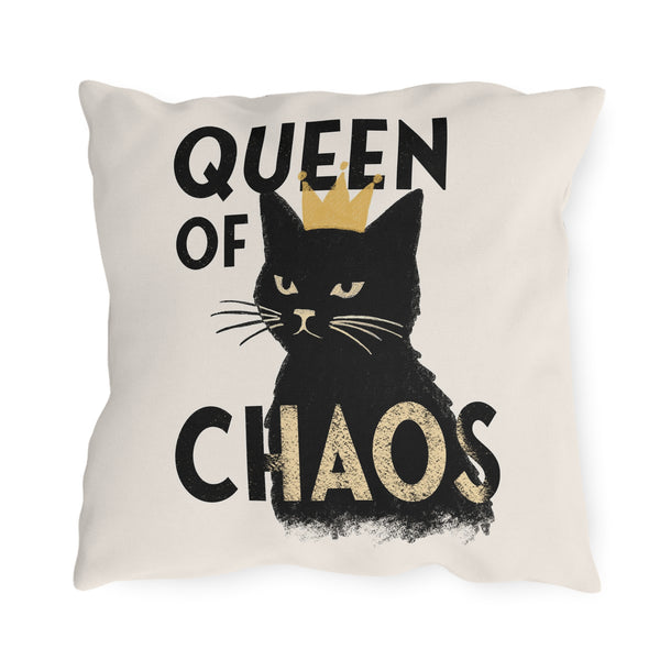Queen of Chaos Black Cat Indoor Outdoor Accent Pillow