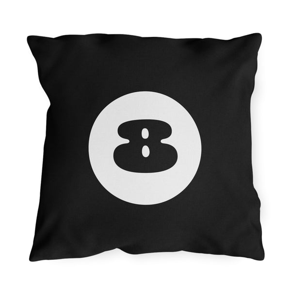 Black 8 Ball Indoor Outdoor Throw Pillow