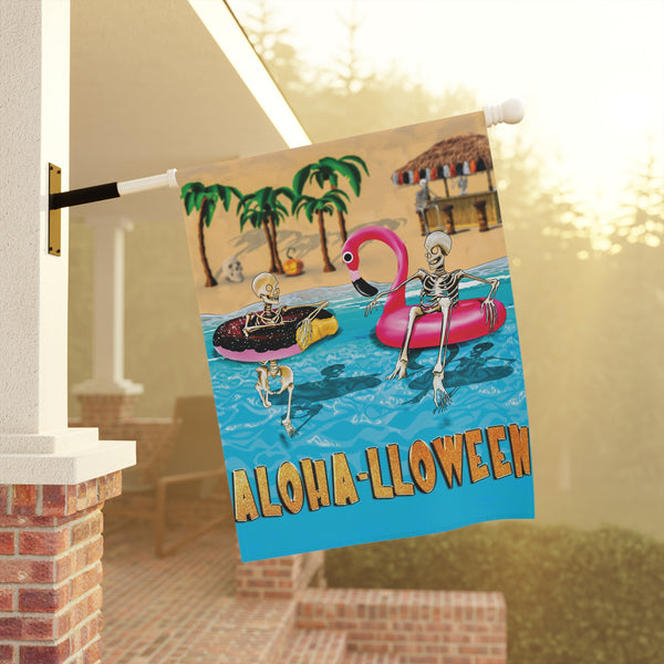 Aloha Halloween Vacation Funny Yard Flag