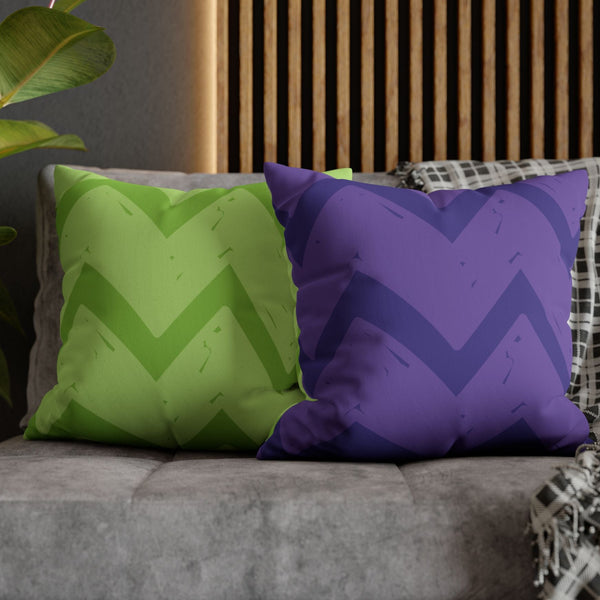 Vibrant Purple & Green Reversible Soft Accent Pillow Cover