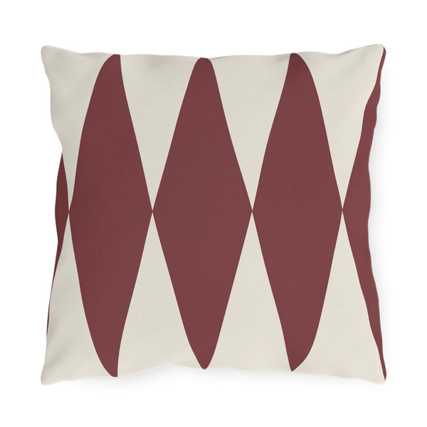 Red & White Diamonds Indoor Outdoor Throw Pillow