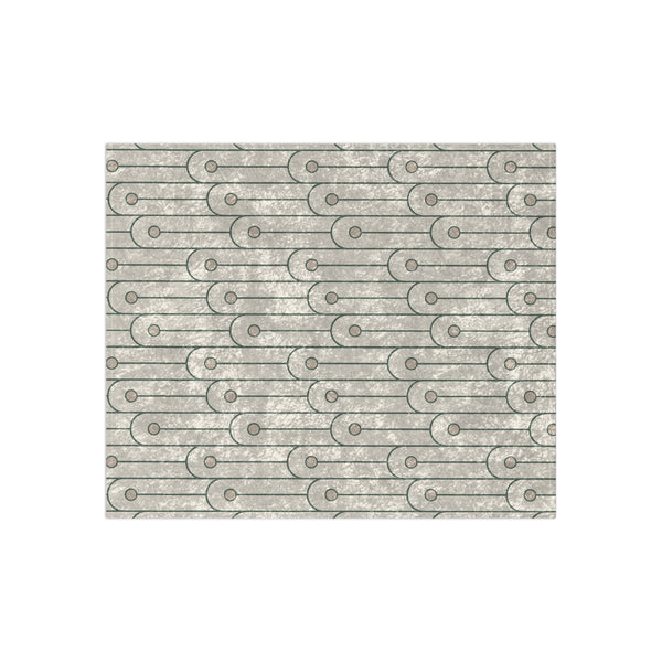 Green and White Art Deco Decorative Throw Blanket