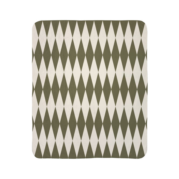 Green & Ivory Home Gift Plush Sherpa Blanket