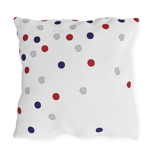 Patriotic Polka Dot Indoor Outdoor American Chic Accent Pillow