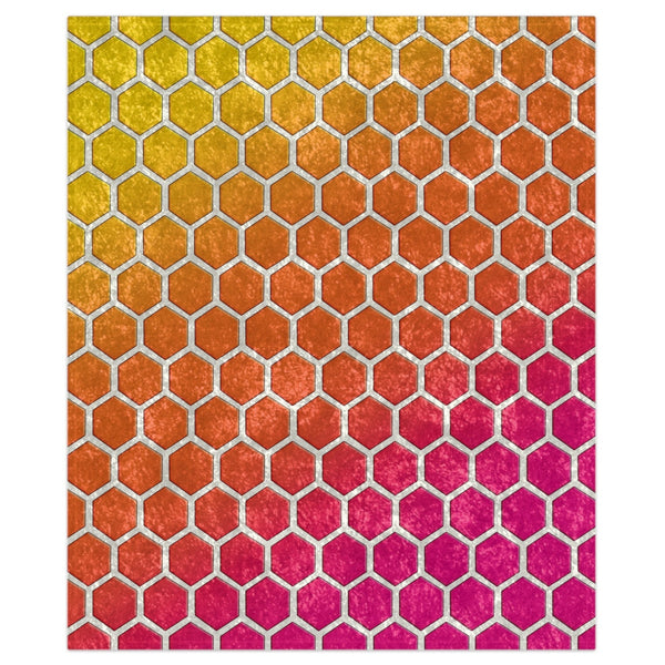 Honeycomb Rainbow Spring Summer Throw Blanket