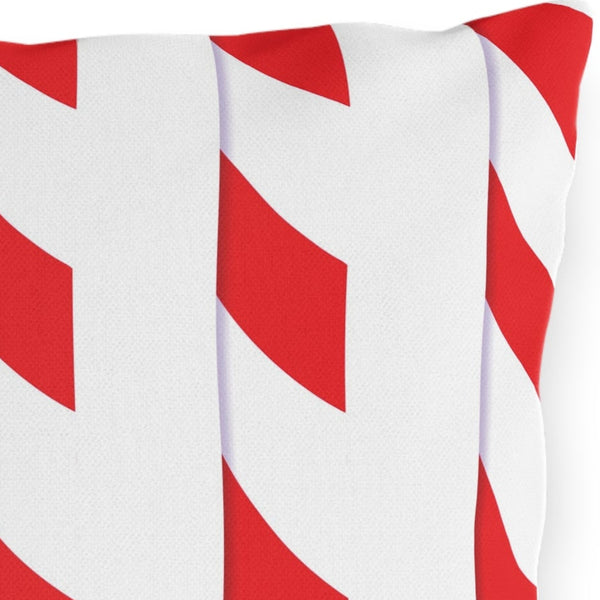 Candy Cane Striped Christmas Throw Pillow