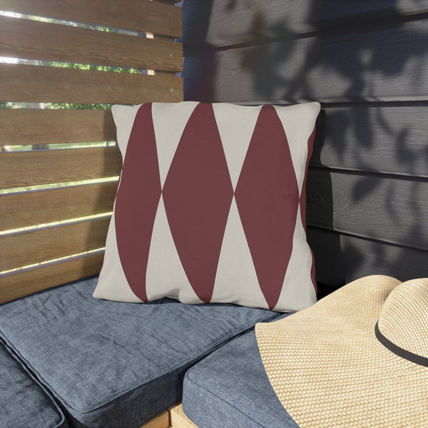 Red & White Diamonds Indoor Outdoor Throw Pillow