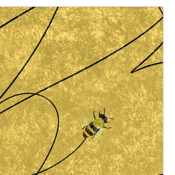 Spring Bee Yellow Decorative Throw Blanket