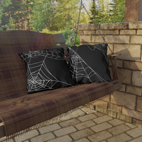 Reversible Spiderweb Halloween Indoor Outdoor Pillow