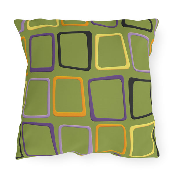 Mid-Century Modern Green Indoor Outdoor Throw Pillow