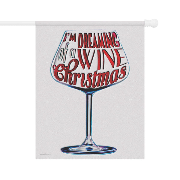 Wine Christmas Yard Flag – Double Sided Outdoor Holiday Decor