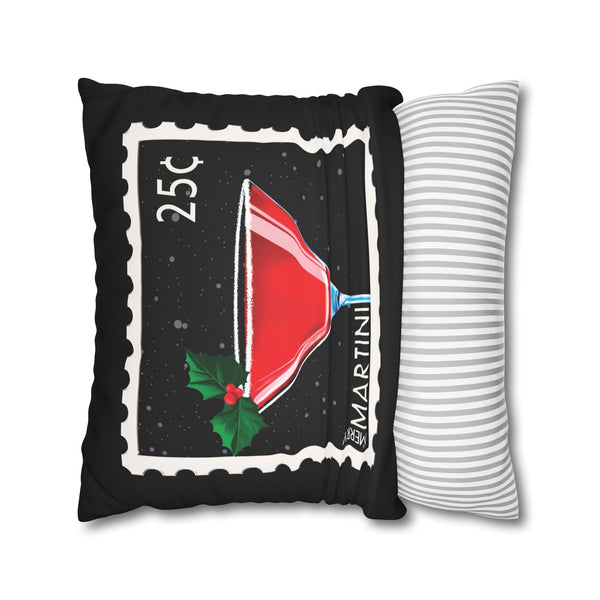 Merry Martini Cute Christmas Pillow Cover