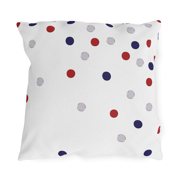 Patriotic Polka Dot Indoor Outdoor American Chic Accent Pillow