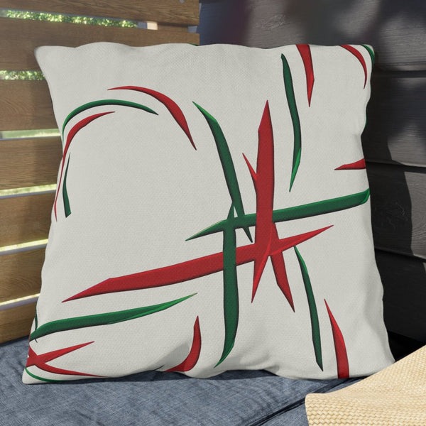 Red green candy canes holiday throw pillow
