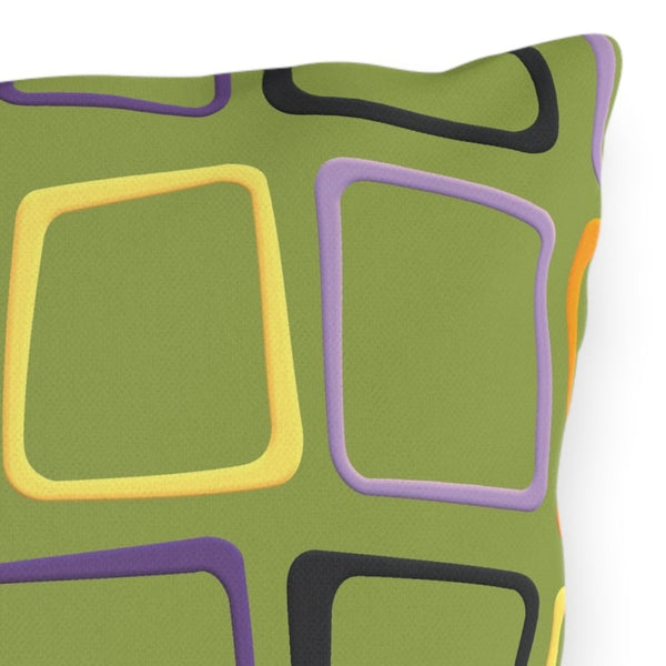 Mid-Century Modern Green Indoor Outdoor Throw Pillow