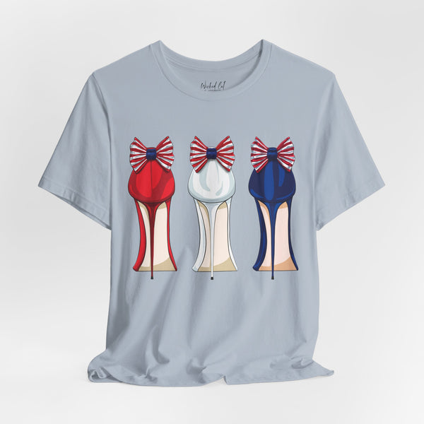 Red White and Blue Stilettos Patriotic Style T-Shirt