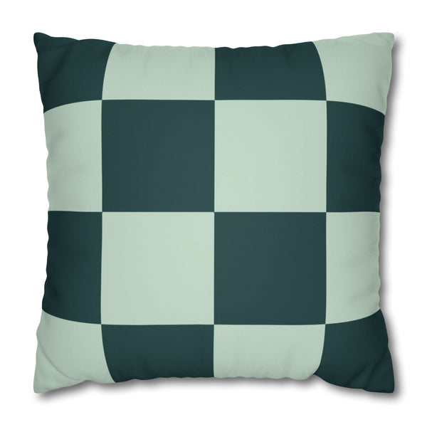 Checkered green decorative throw pillow cover design trends 2025