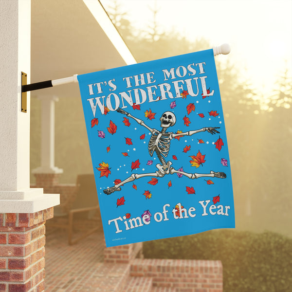 Fall Lovers Funny Halloween Skeleton Yard Flag