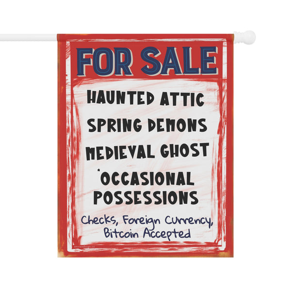 Haunted House For Sale Retro Halloween Yard Flag