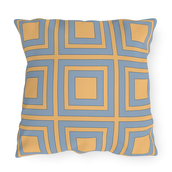 Yellow & Blue Modern Indoor Outdoor Throw Pillow