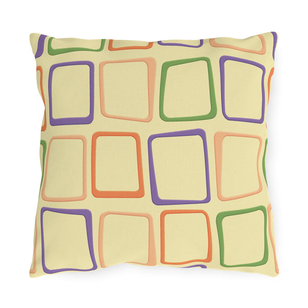 Mid-Century Modern Yellow Indoor Outdoor Throw Pillow