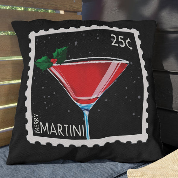 merry martini christmas throw pillow outdoor decor